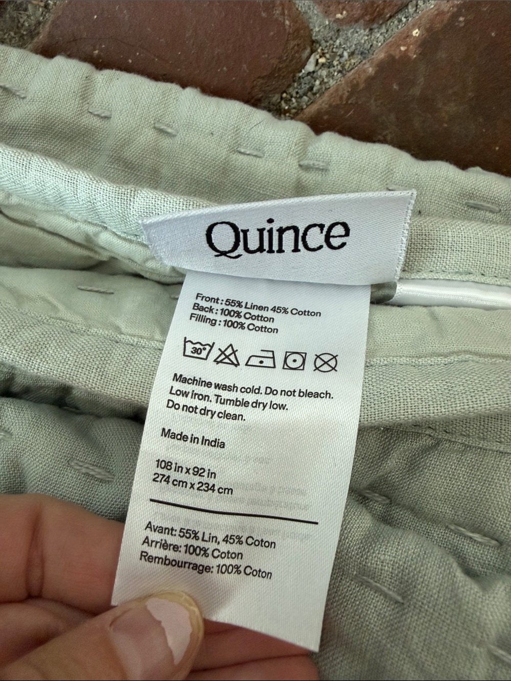 Quince European Linen Cotton Stitch Quilt Set - Picture 5 of 6